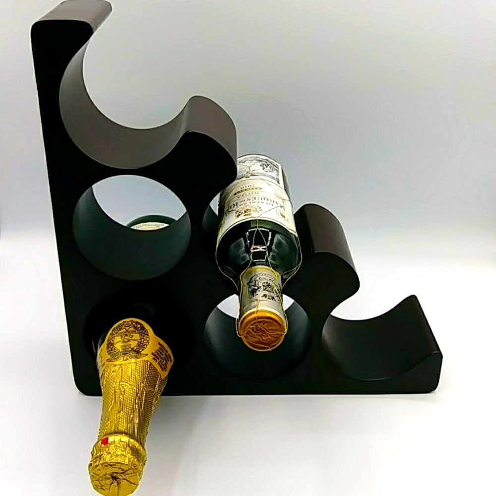 World Market 6 Bottle Wine Rack. Ebony Wood.